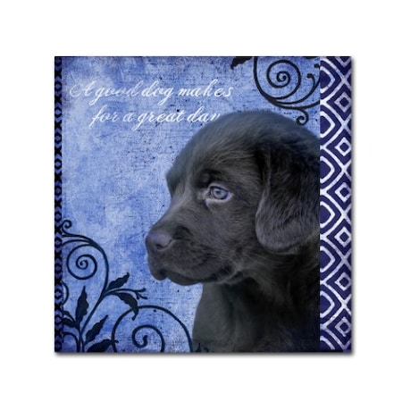 Jai Johnson 'Blue Pup Pattern' Canvas Art,18x18